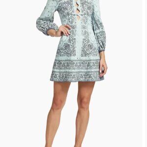 NWT Zimmermann Matchmaker Paisley & Cut-Out Linen Minidress
